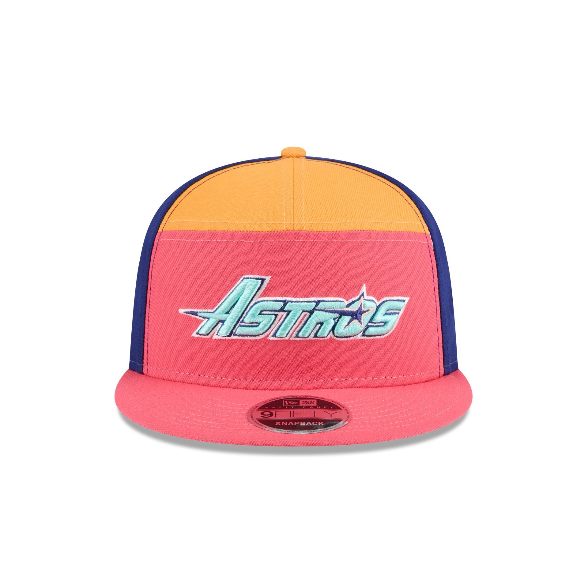 Houston Astros Coral Split Panel 9FIFTY Snapback Hat