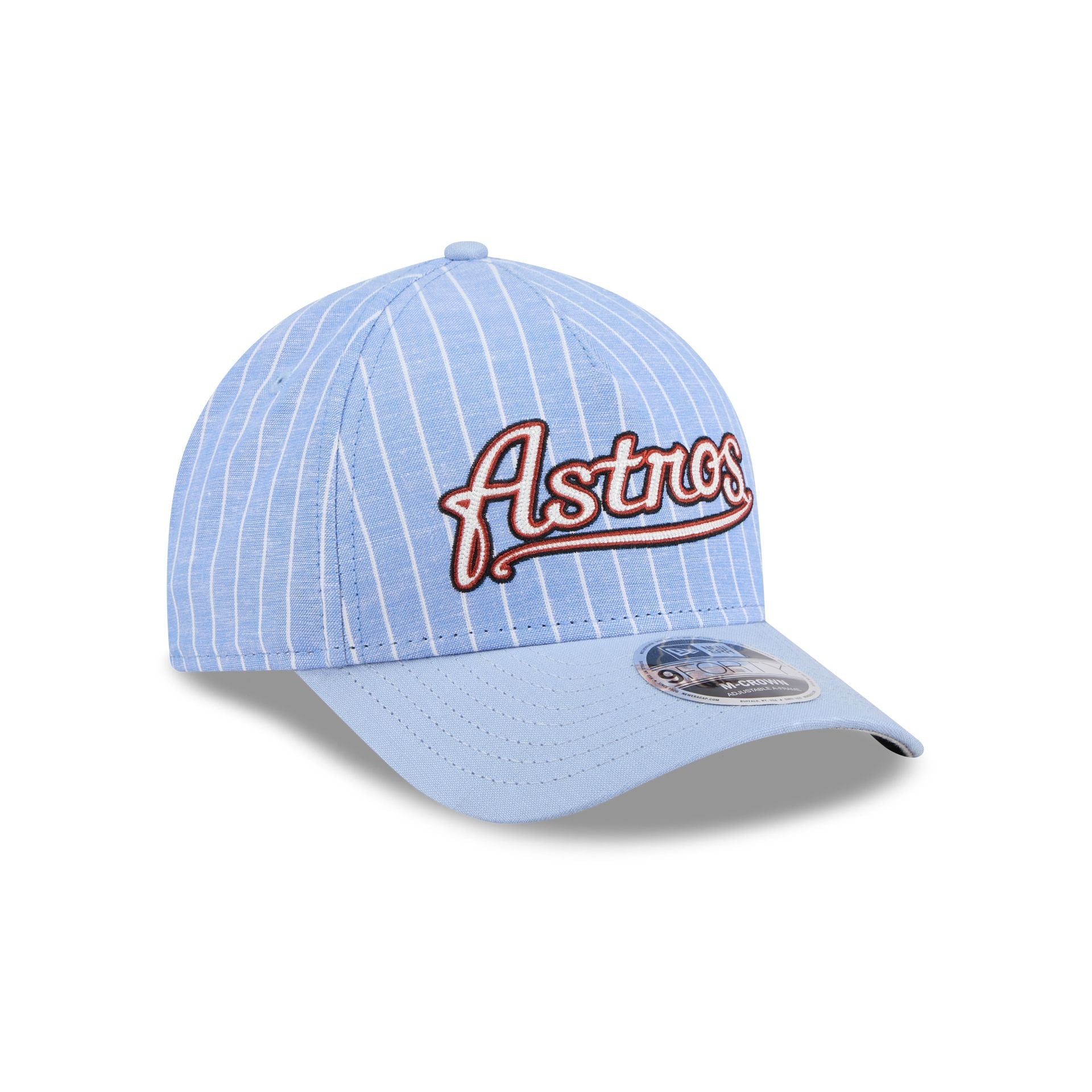 Houston Astros Pinstripe Linen 9FORTY M-Crown A-Frame Snapback Hat
