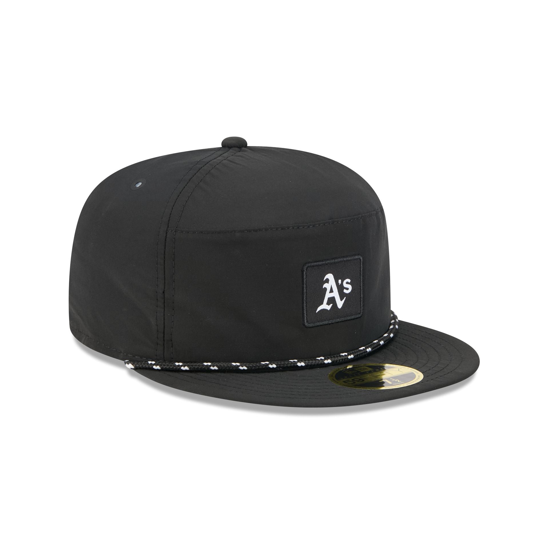 Oakland Athletics Black Poly Rope Split Panel 59FIFTY Fitted Hat