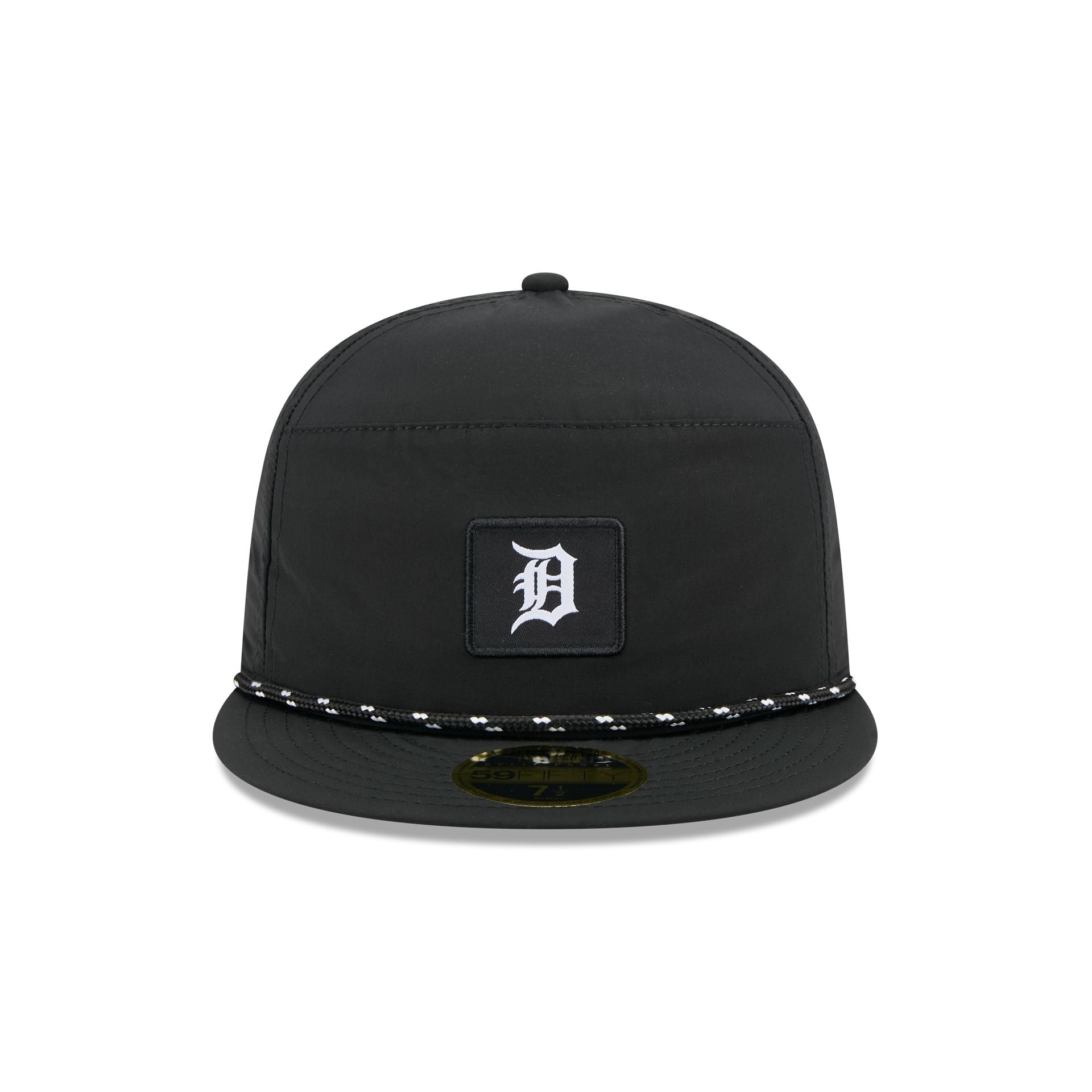 Detroit Tigers Black Poly Rope Split Panel 59FIFTY Fitted Hat