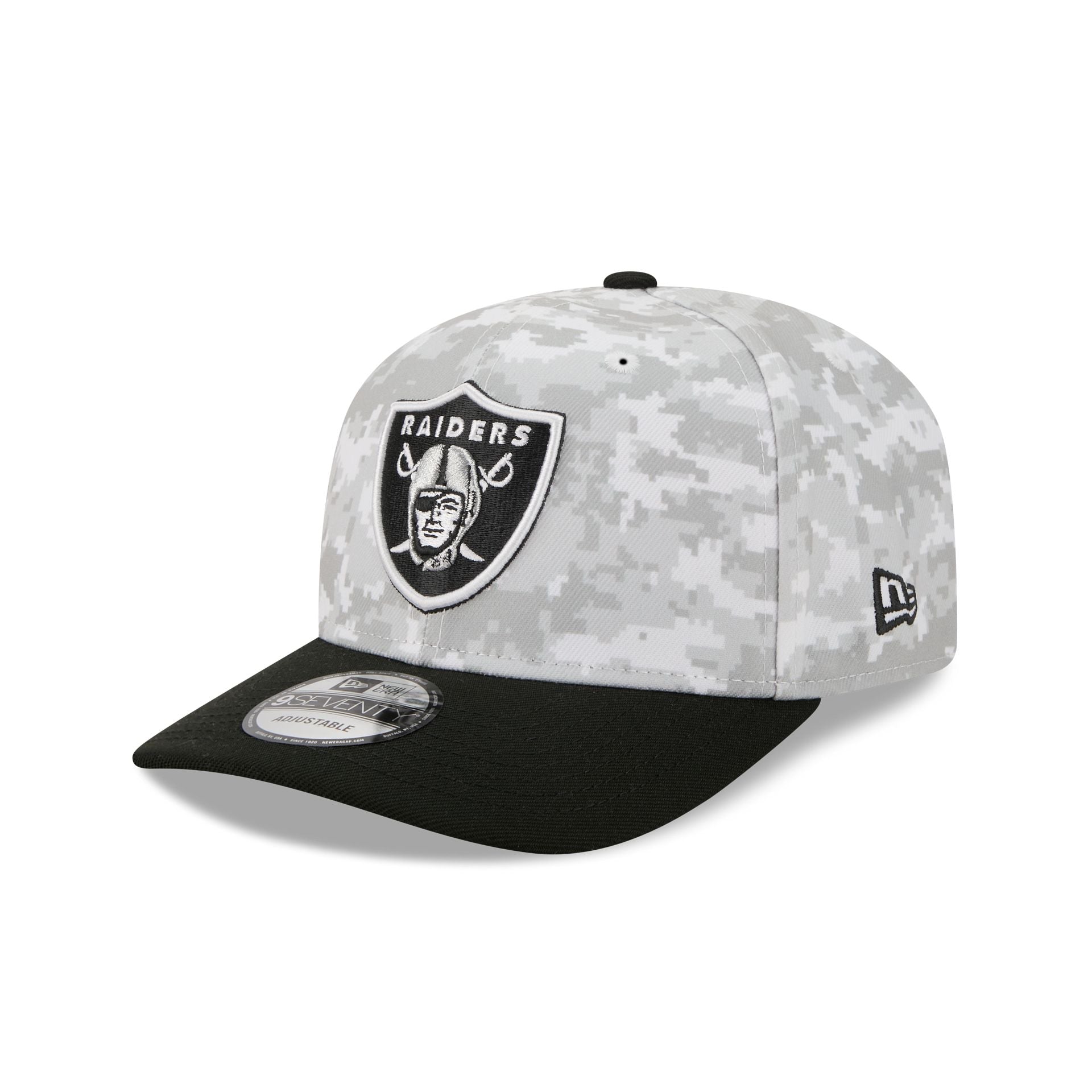 Las Vegas Raiders 2025 Salute to Service Fan Gear 9SEVENTY Stretch-Snap Hat
