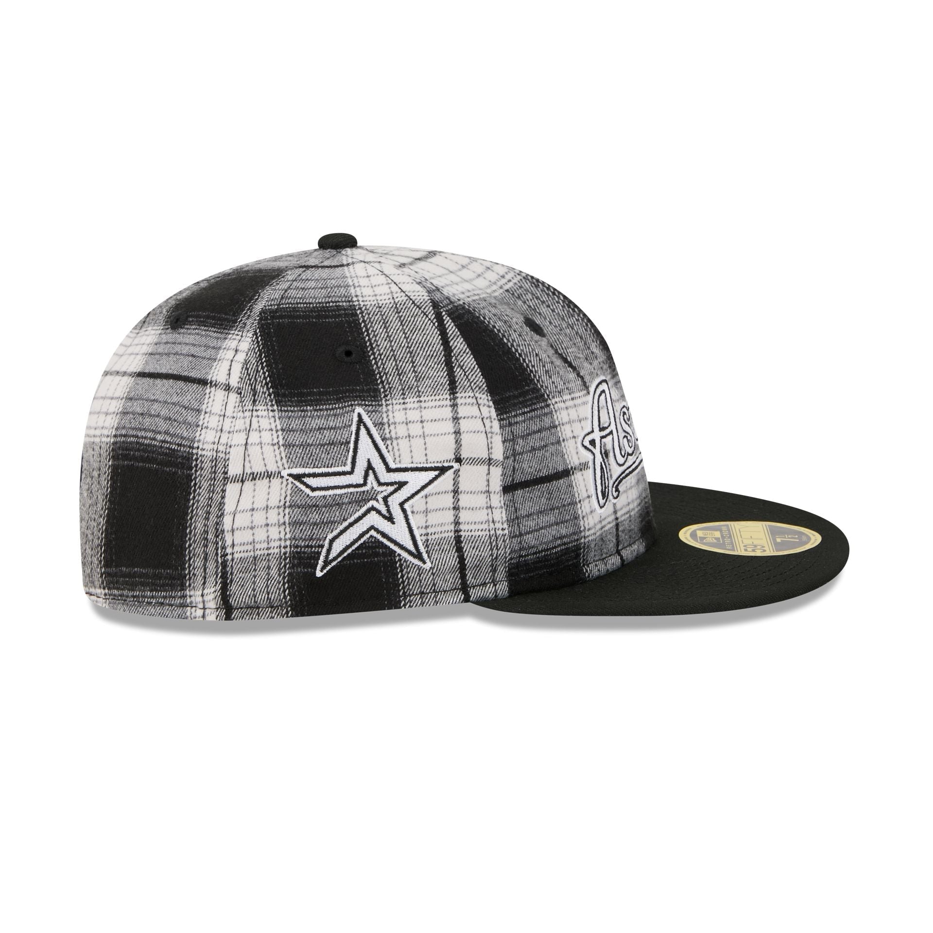 Houston Astros Grunge Plaid Retro Crown 59FIFTY Fitted Hat