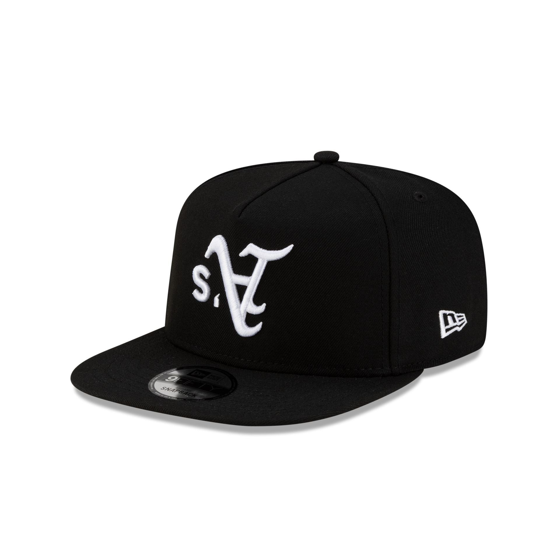 Athletics Upside Down Logo Black 9FIFTY A-Frame Snapback Hat