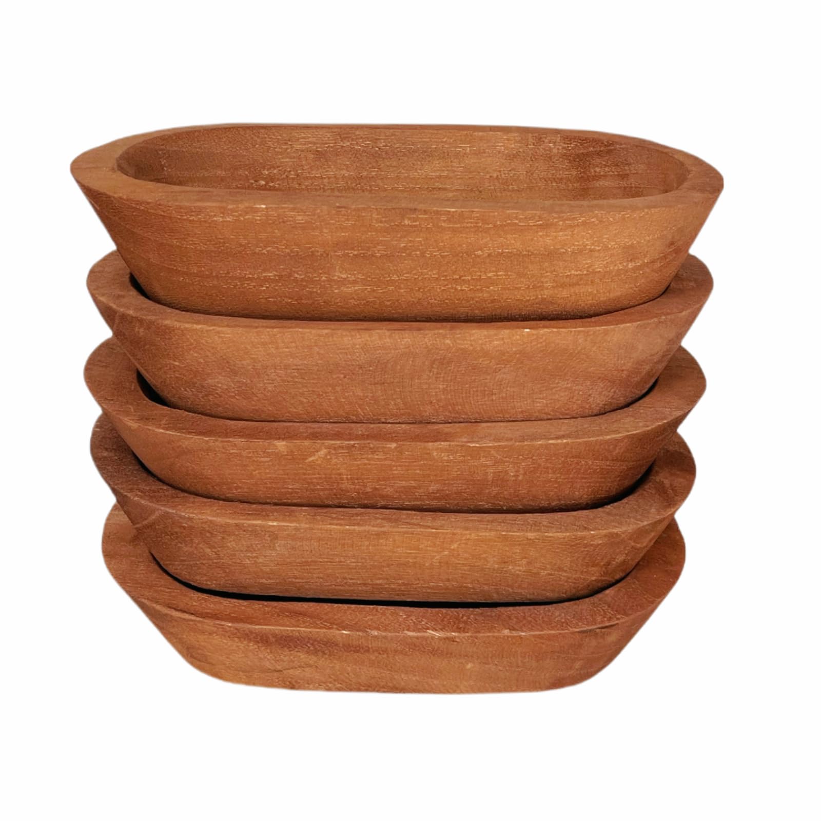 3 Pack 9.7in 20oz Wooden Dough Bowls for Candle Making Rustic Wooden Bowl Lightweight Candle Holder Empty Decorative Bowl (wicks included)