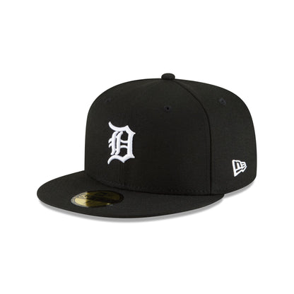 Detroit Tigers Basic Black and White 59FIFTY Fitted Hat