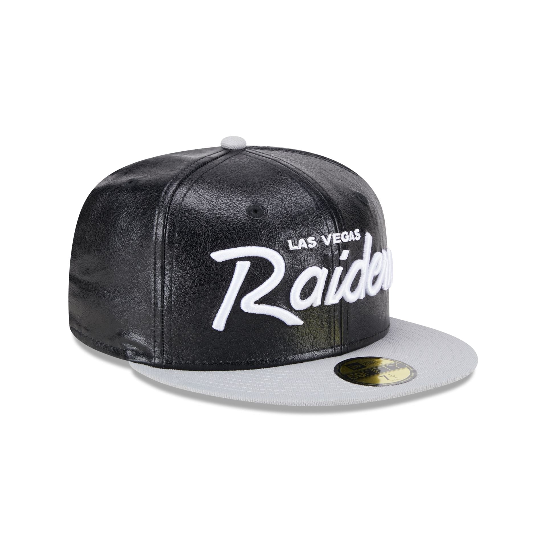 Las Vegas Raiders Faux Leather Crown 59FIFTY Fitted Hat