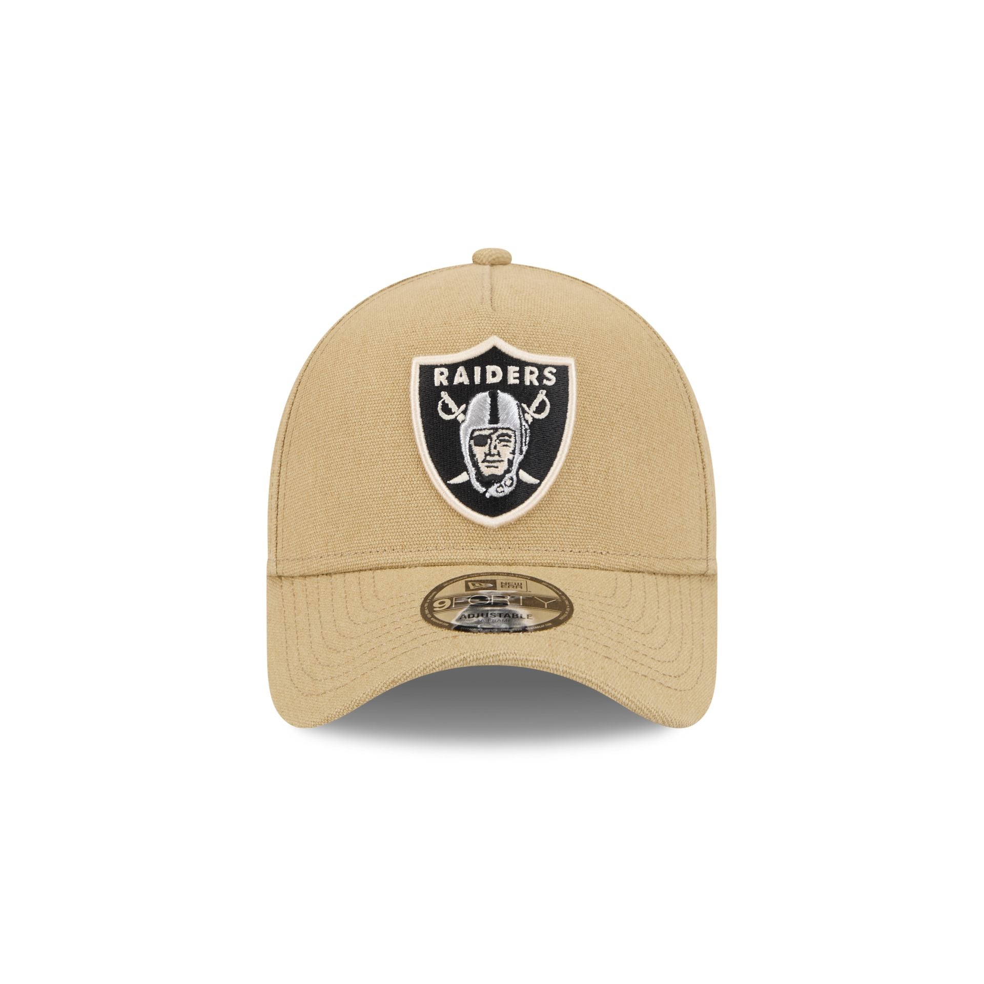 Las Vegas Raiders Logo Essentials Khaki 9FORTY A-Frame Snapback Hat