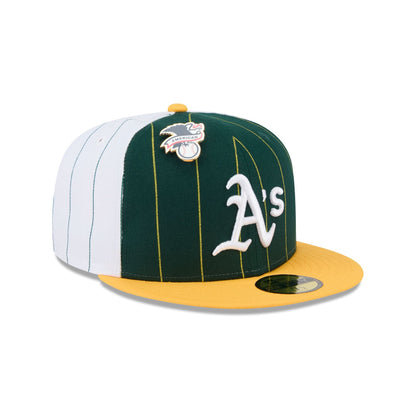 Athletics Pinstripe League Pin 59FIFTY Fitted Hat