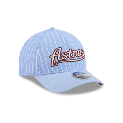 Houston Astros Pinstripe Linen 9FORTY M-Crown A-Frame Snapback Hat