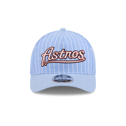 Houston Astros Pinstripe Linen 9FORTY M-Crown A-Frame Snapback Hat