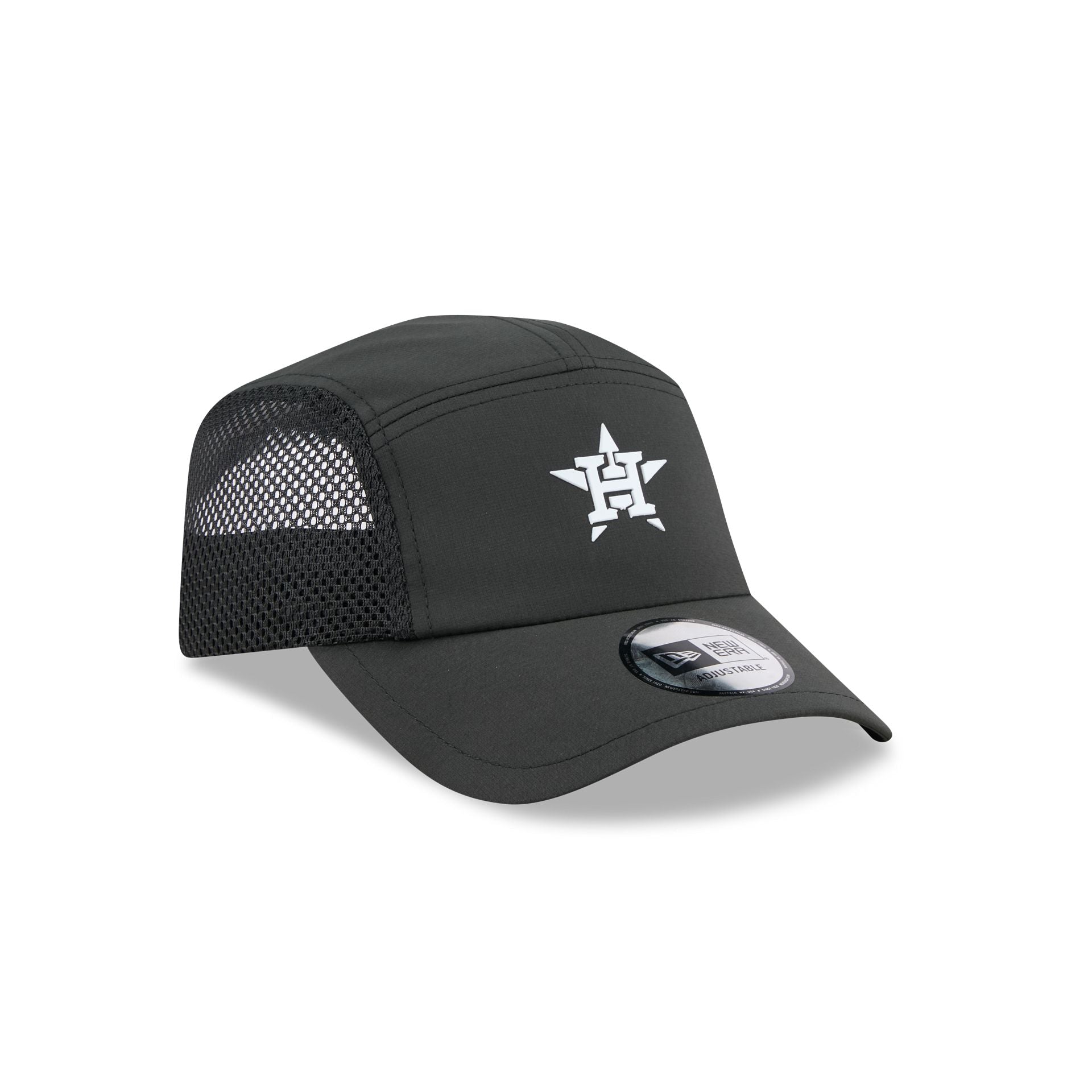 Houston Astros Black Poly Runner Adjustable Hat
