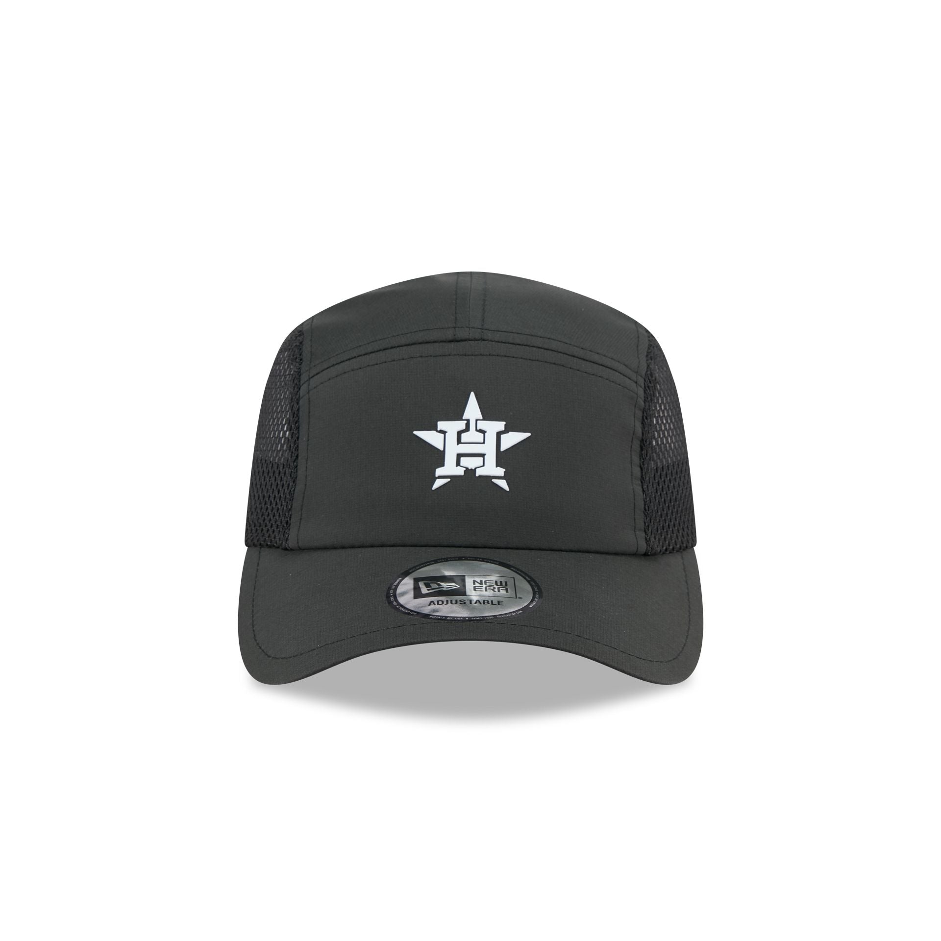 Houston Astros Black Poly Runner Adjustable Hat