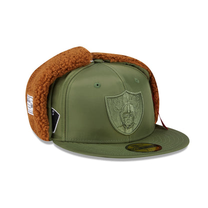 Alpha Industries x Las Vegas Raiders Olive Green Dog Ear 59FIFTY Fitted Hat