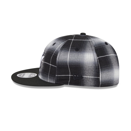 Houston Astros Black and White Plaid Retro Crown 9FIFTY Snapback Hat