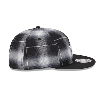 Houston Astros Black and White Plaid Retro Crown 9FIFTY Snapback Hat