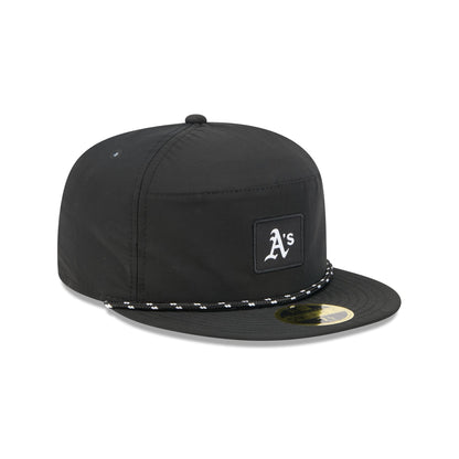 Oakland Athletics Black Poly Rope Split Panel 59FIFTY Fitted Hat