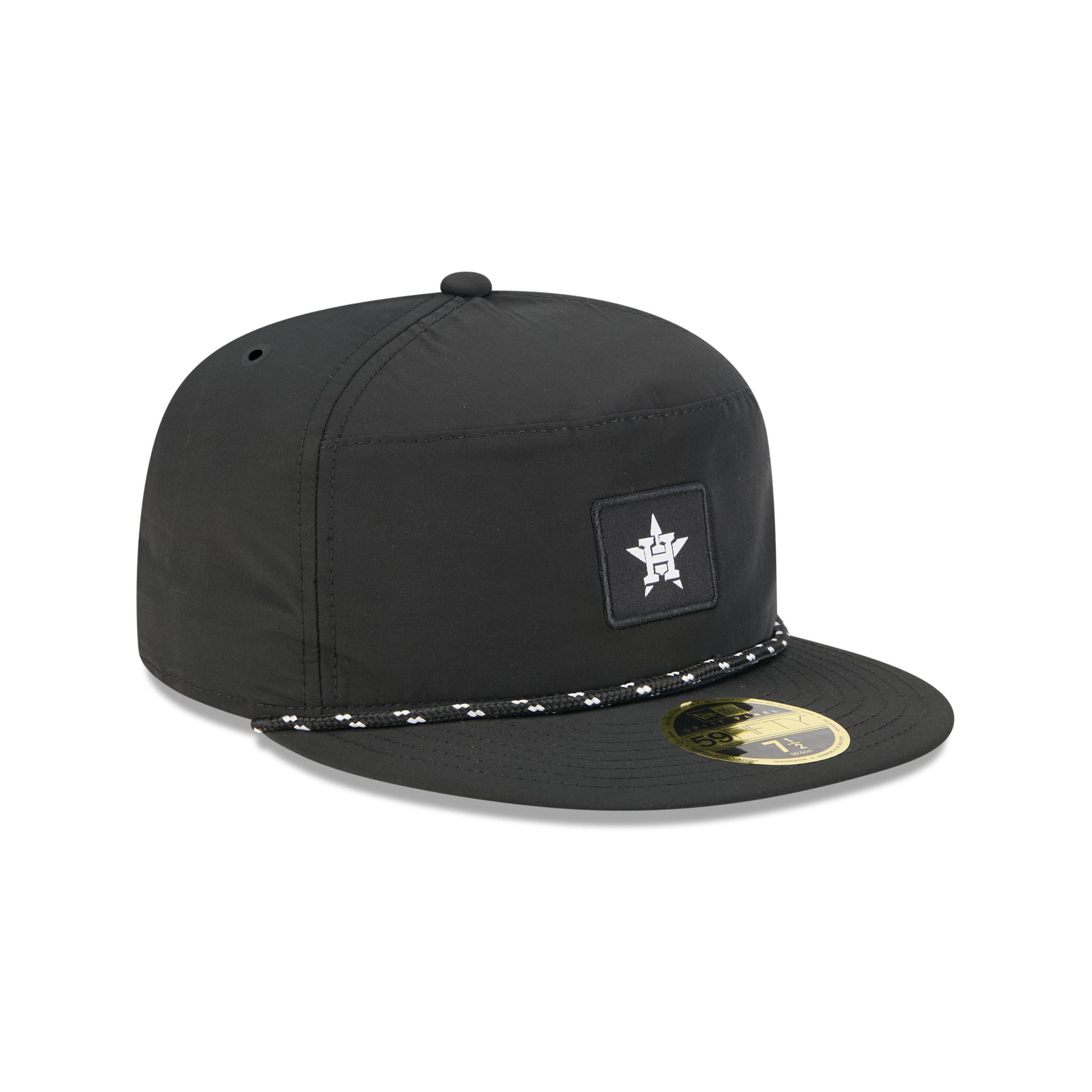Houston Astros Black Poly Rope Split Panel 59FIFTY Fitted Hat