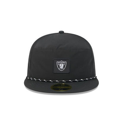 Las Vegas Raiders Black Poly Rope Split Panel 59FIFTY Fitted Hat