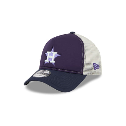 Houston Astros Navy Purple 9FORTY A-Frame Trucker Hat
