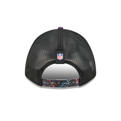 Las Vegas Raiders 2025 Crucial Catch 9FORTY M-Crown A-Frame Trucker Hat