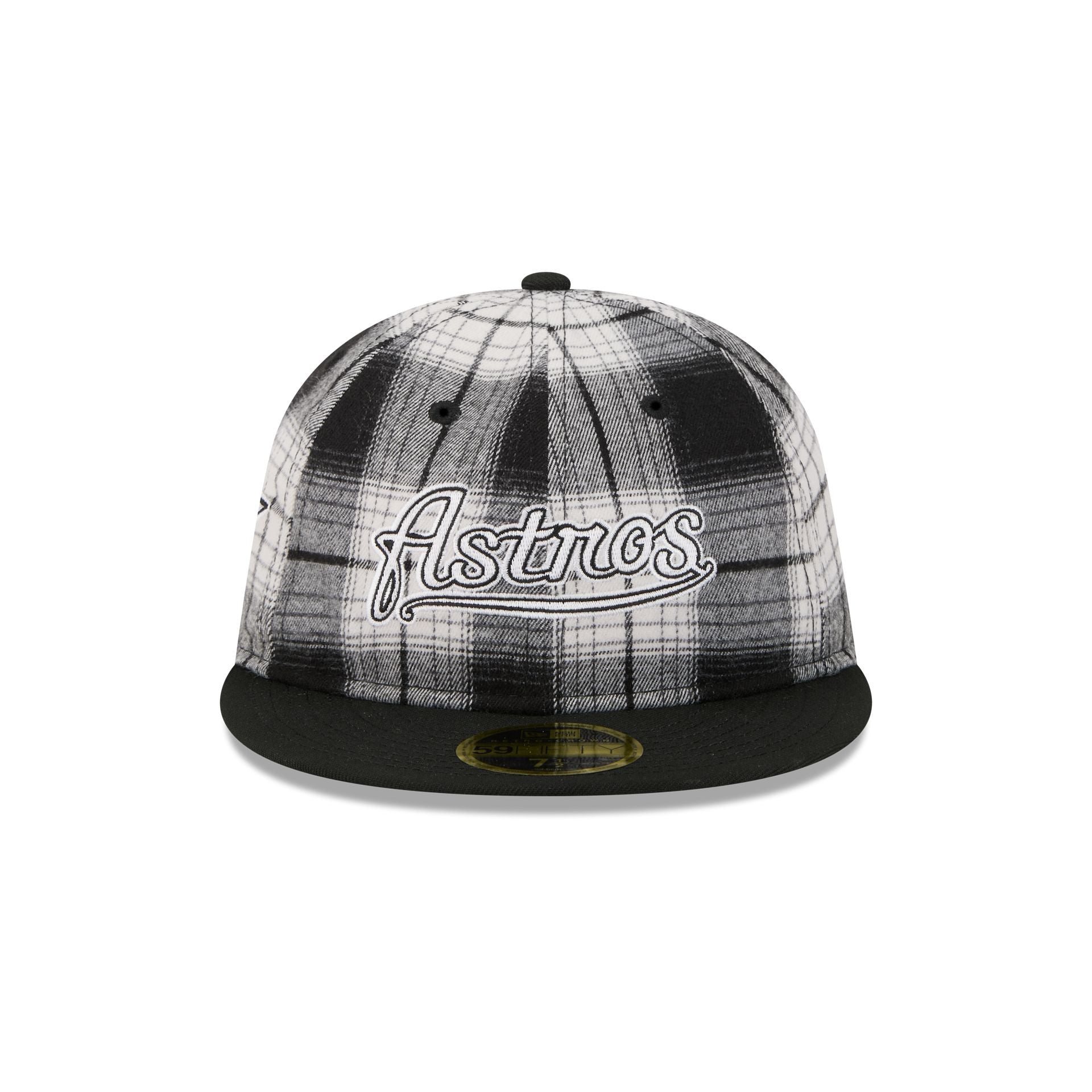 Houston Astros Grunge Plaid Retro Crown 59FIFTY Fitted Hat