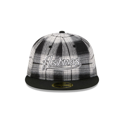 Houston Astros Grunge Plaid Retro Crown 59FIFTY Fitted Hat