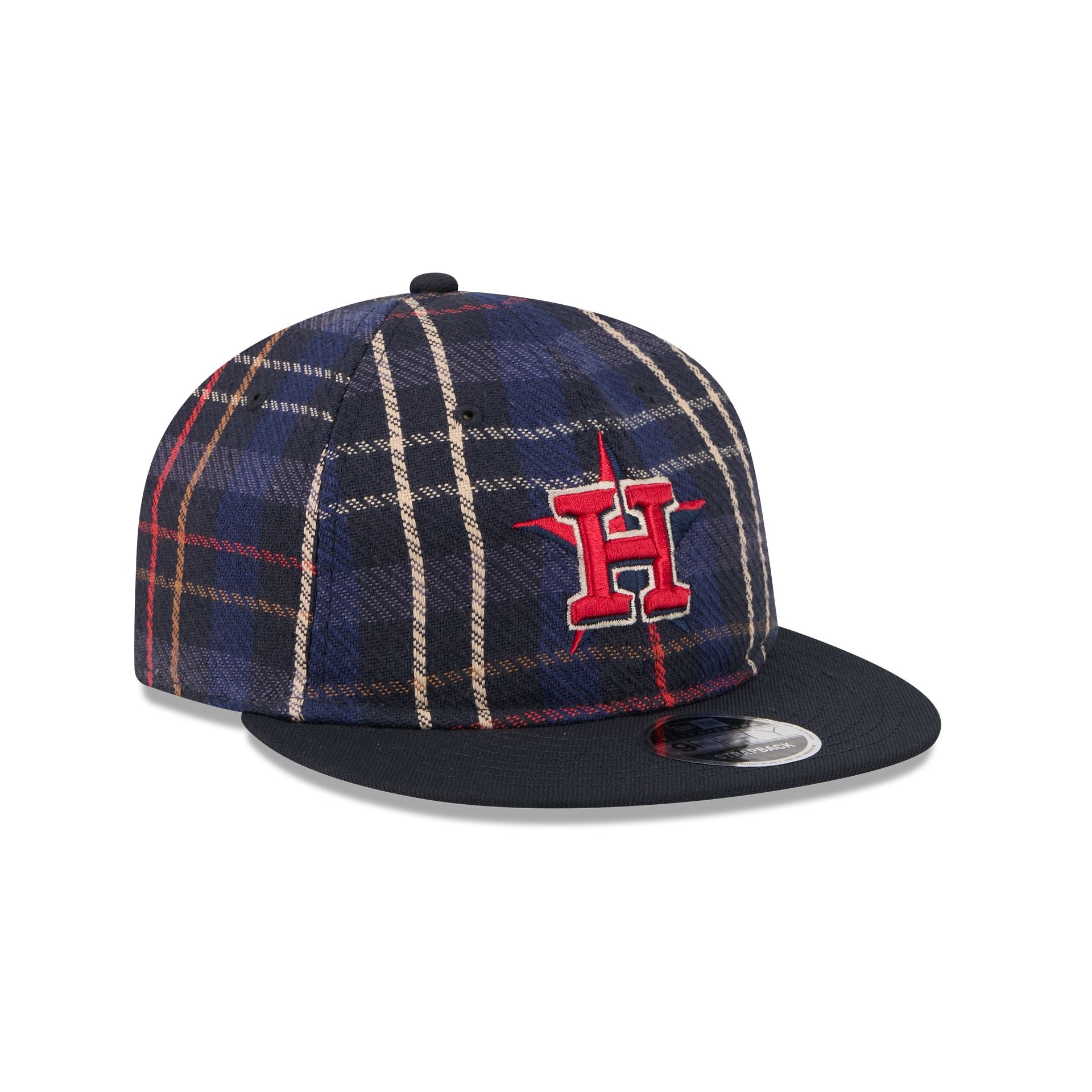 Houston Astros Grunge Plaid Retro Crown 9FIFTY Adjustable Hat