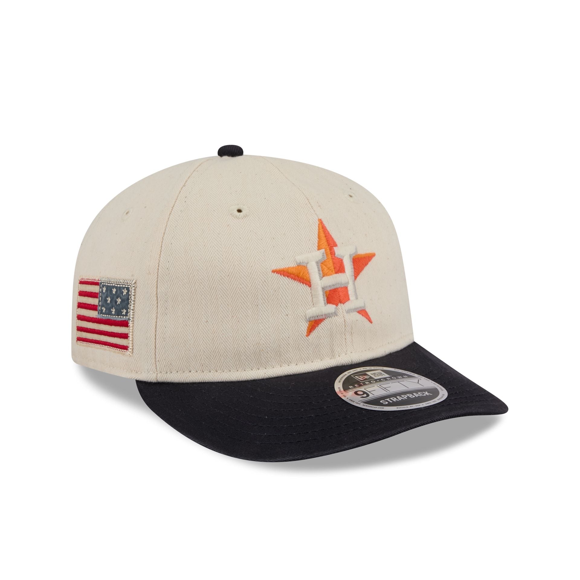 Houston Astros Three Looms Americana Herringbone Retro Crown 9FIFTY Adjustable Hat