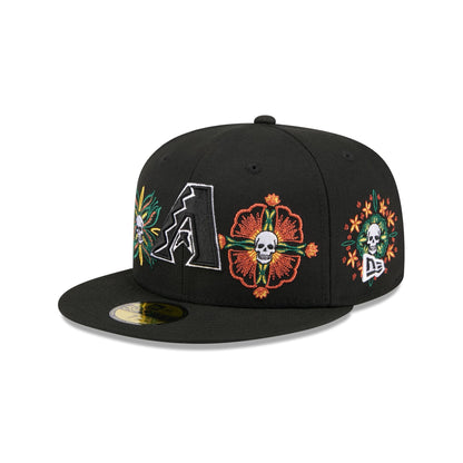 Arizona Diamondbacks Day of the Dead Skull & Flowers 59FIFTY Fitted Hat
