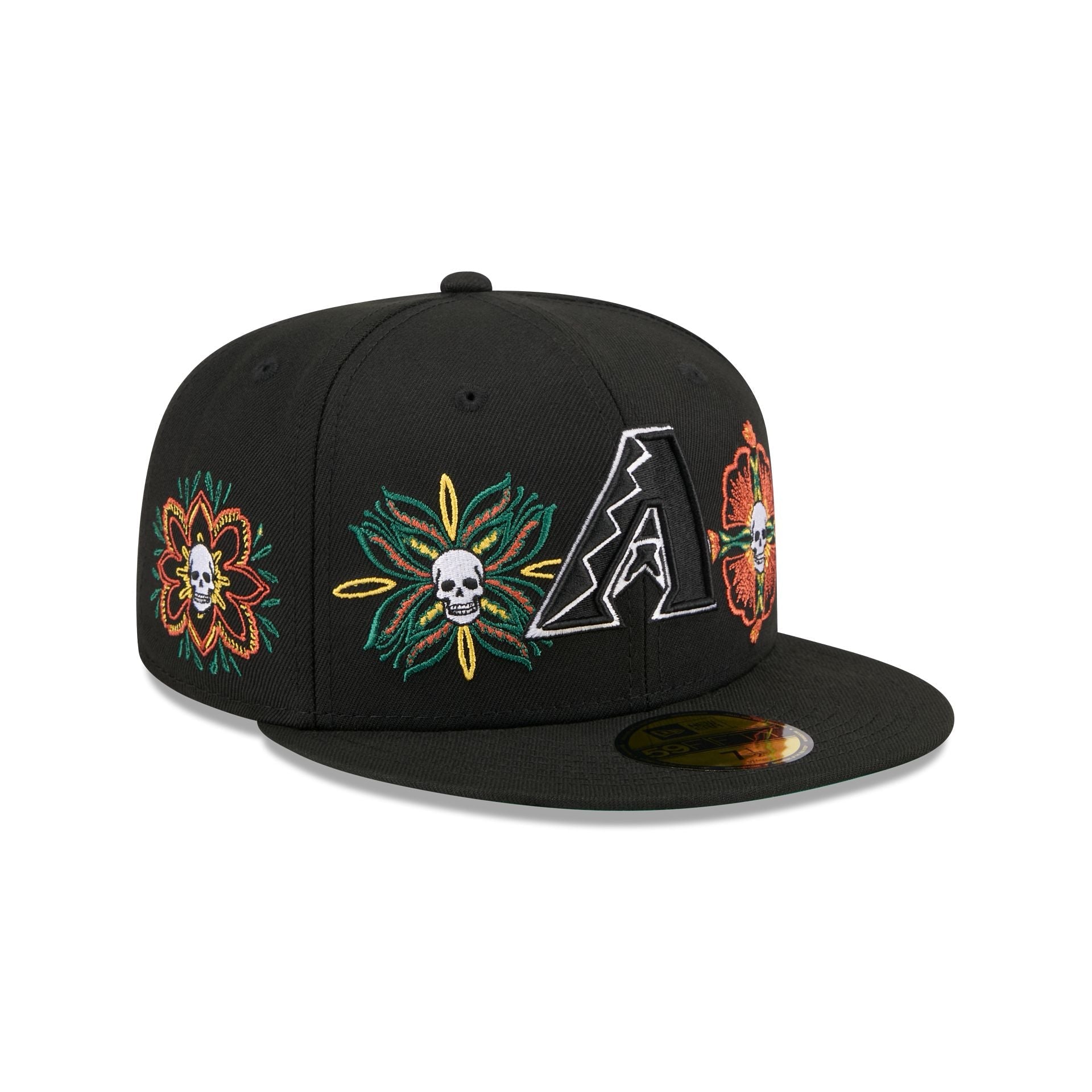 Arizona Diamondbacks Day of the Dead Skull & Flowers 59FIFTY Fitted Hat