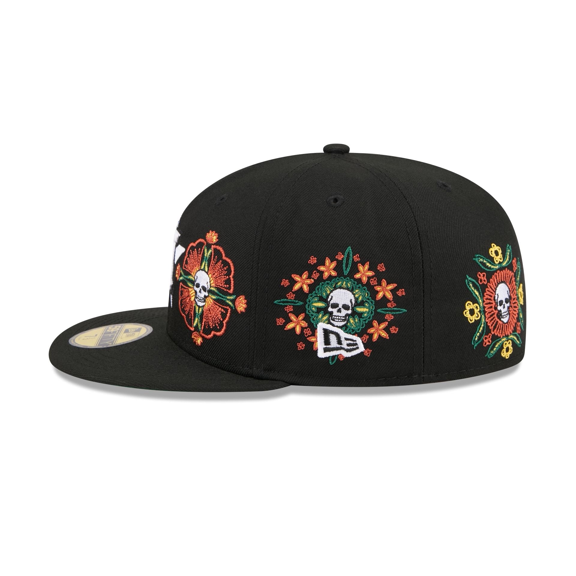 Houston Astros Day of the Dead Skull & Flowers 59FIFTY Fitted Hat
