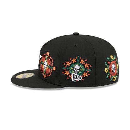 Houston Astros Day of the Dead Skull & Flowers 59FIFTY Fitted Hat