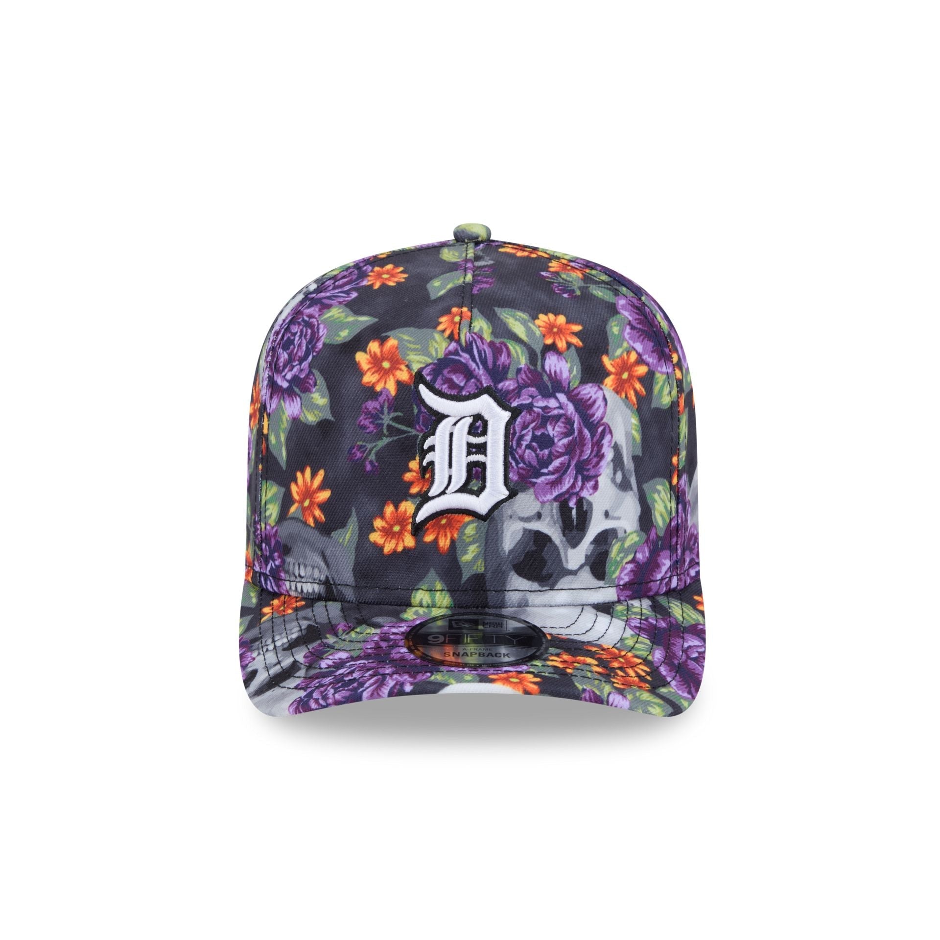 Detroit Tigers Day of the Dead Skull & Roses 9FIFTY A-Frame Snapback