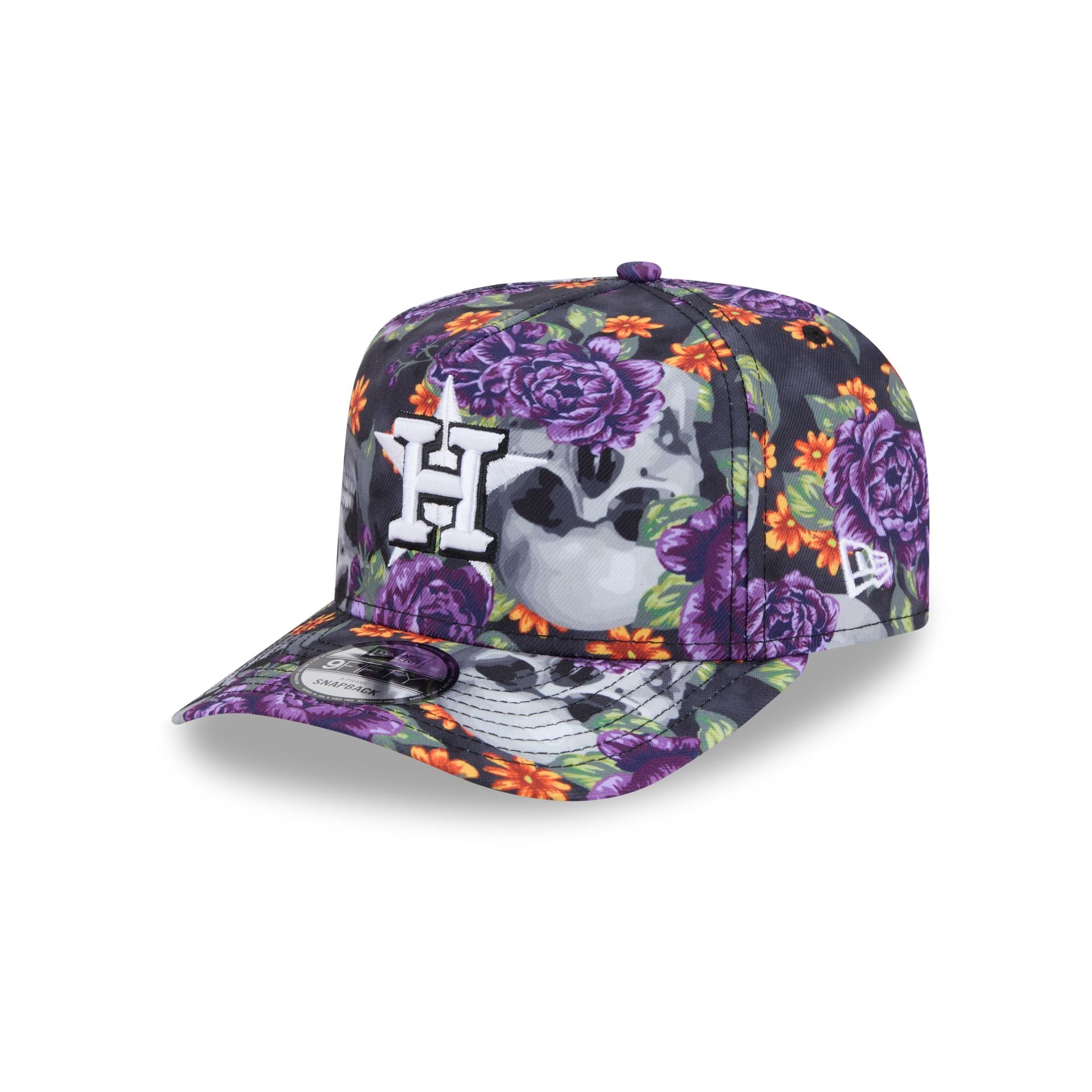 Houston Astros Day of the Dead Skull & Roses 9FIFTY A-Frame Snapback