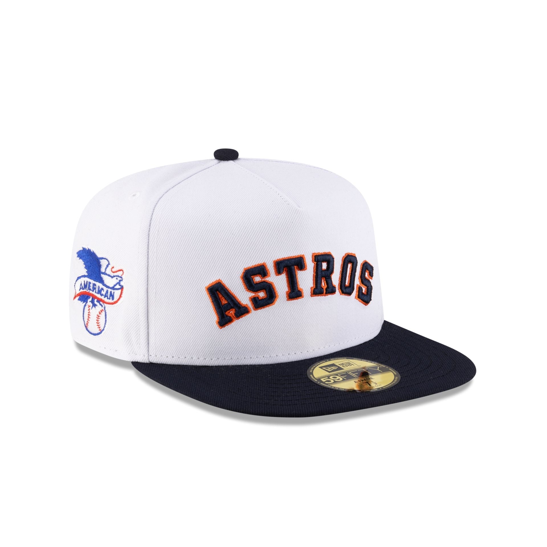 Just Caps League Sidepatch Optic White Houston Astros 59FIFTY A-Frame Fitted Hat