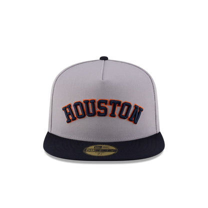 Just Caps League Sidepatch Gray Houston Astros 59FIFTY A-Frame Fitted Hat
