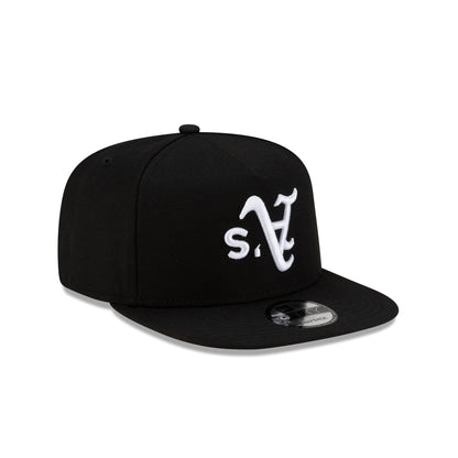 Athletics Upside Down Logo Black 9FIFTY A-Frame Snapback Hat