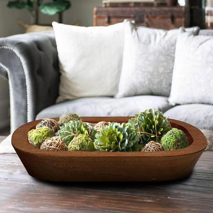 3 Pack 9.7in 20oz Wooden Dough Bowls for Candle Making Rustic Wooden Bowl Lightweight Candle Holder Empty Decorative Bowl (wicks included)